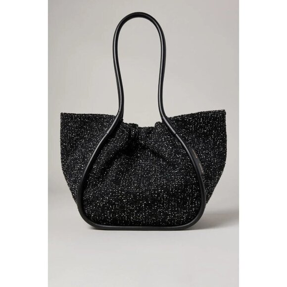Proenza Schouler Handbags - Proenza Schouler Large Black Tweed Leather Ruched Tote Women's Bag $1,090